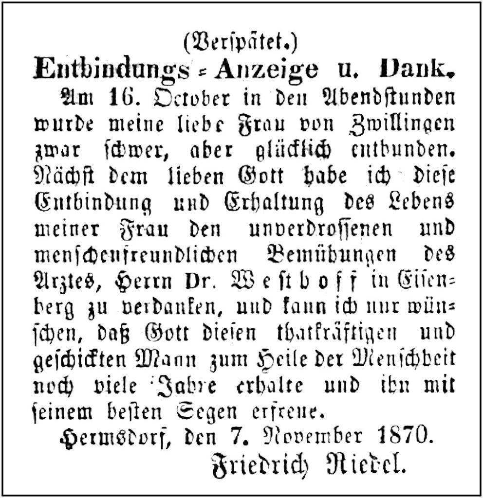 1870-10-16 Hdf Zwillinge Riedel